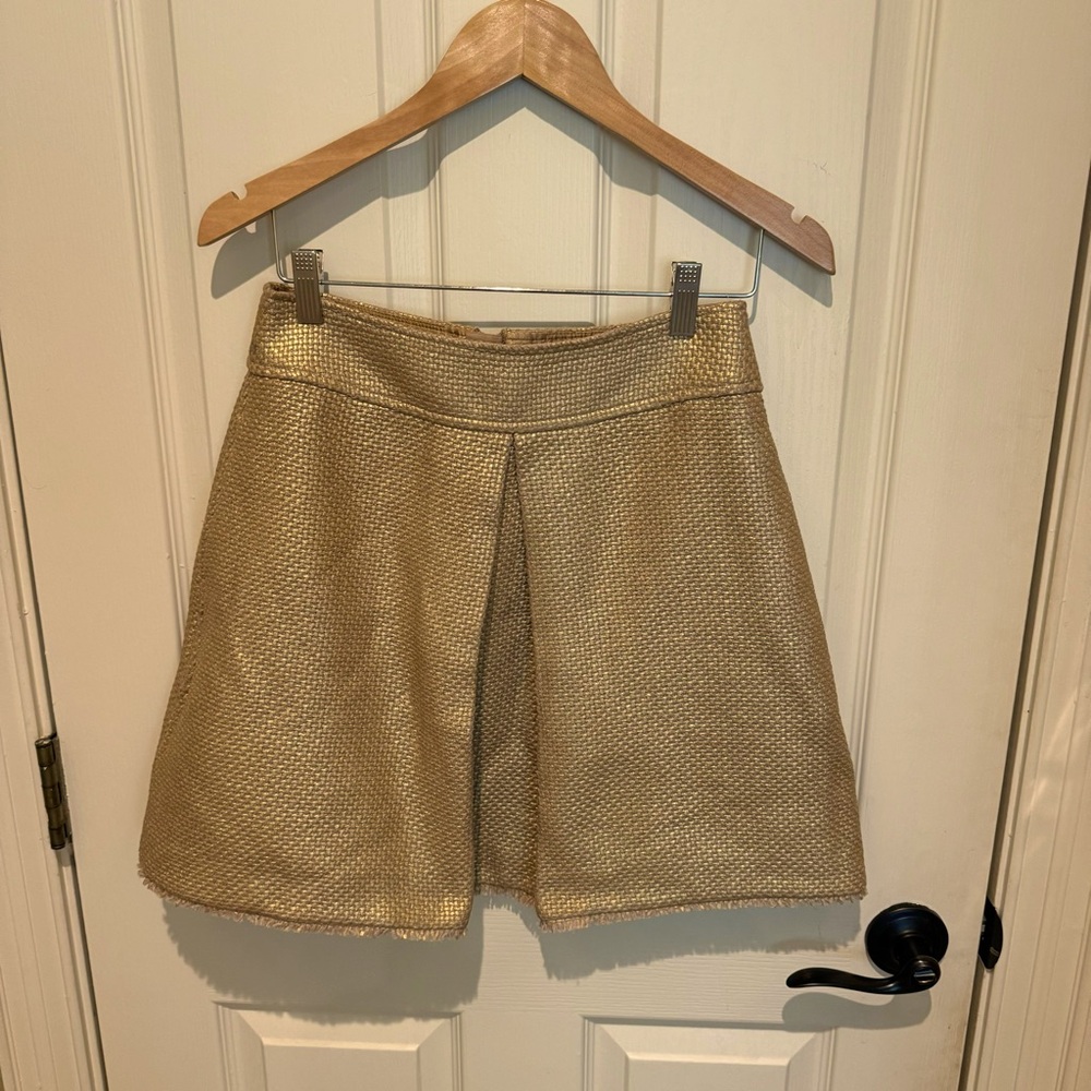 Banana Republic Gold Shimmer Mini Skirt